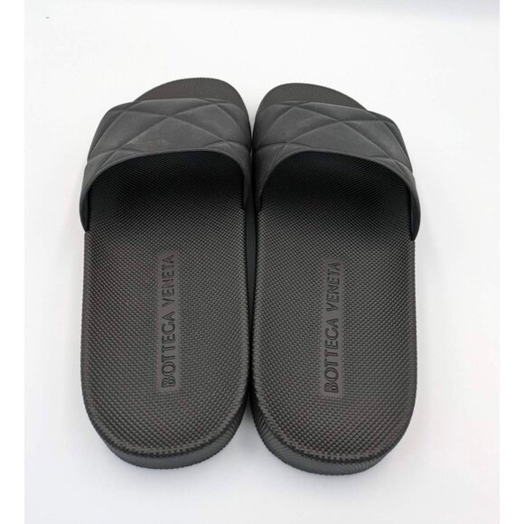 BOTTEGA VENETA Matt Rubber Slider Sandals Black Size40 - Picture 3 of 11